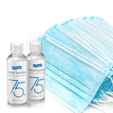 50 Disposable Masks + 2 Travel Hand Sanitizer